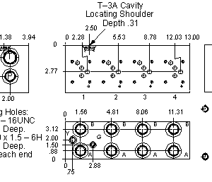 VRH Sun Hydraulics 4 Station, Parallel circuit with relief cavity Bar manifold manifold drawing