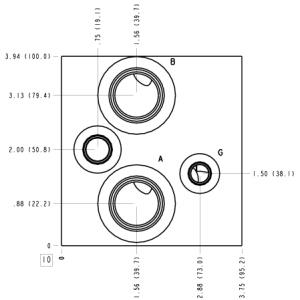 VRL Sun Hydraulics 1 Station, Parallel circuit with relief cavity Bar manifold manifold drawing
