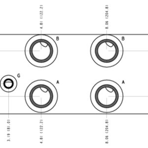 VRP Sun Hydraulics 4 Station, Parallel circuit with relief cavity Bar manifold manifold drawing
