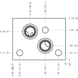 VWC Sun Hydraulics Eaton/Char-Lynn 2000: Cross port Motor mount manifold drawing