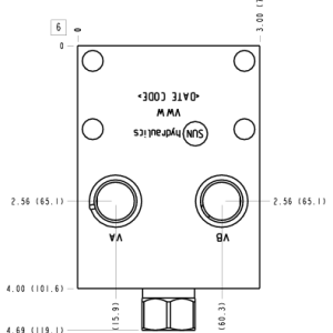 VWW Sun Hydraulics Eaton/Char-Lynn H & S: Cross pilot with shuttle Motor mount manifold drawing