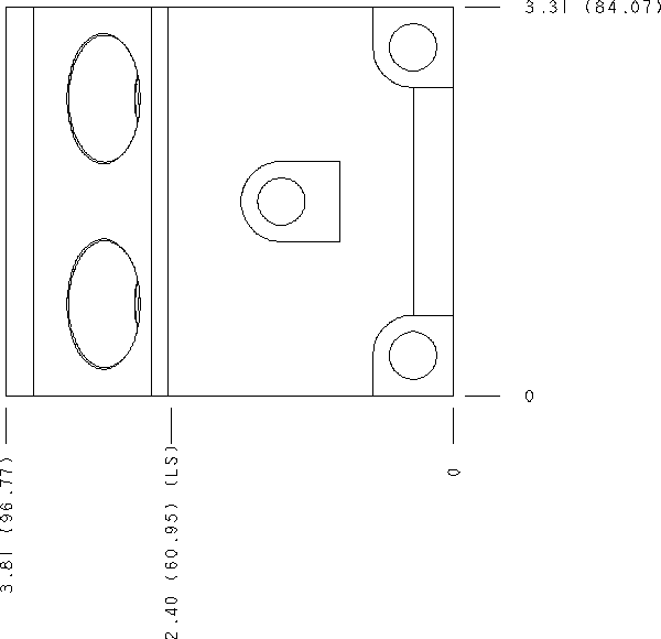 VYC Sun Hydraulics Inline, Direct mount, cross pilot, 2 gasket ports Gasket mount manifold drawing