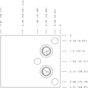 VYV Sun Hydraulics Inline, Direct mount, cross pilot, 2 gasket ports Gasket mount manifold drawing
