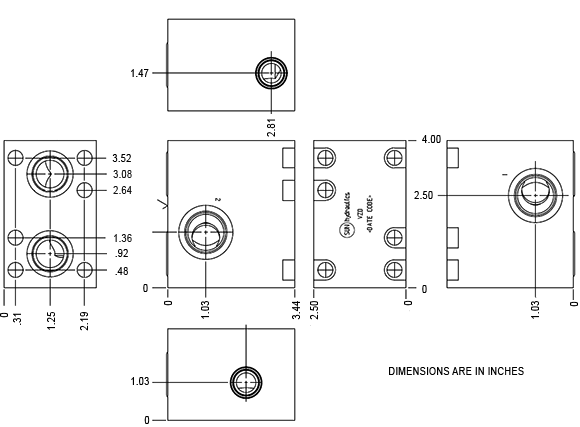 VZD Sun Hydraulics Eaton/Char-Lynn 4000/6000: Cross port Motor mount manifold drawing