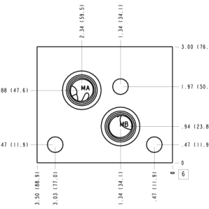 VZM Sun Hydraulics Eaton/Char-Lynn 2000: Cross port Motor mount manifold drawing