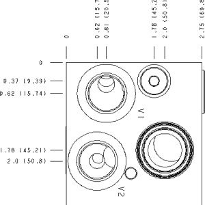 VZP Sun Hydraulics Direct mount, cross pilot Gasket mount manifold drawing