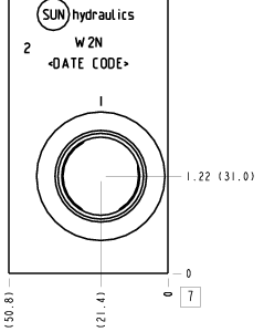 W2N Sun Hydraulics Through port with gauge port Line mount manifold drawing