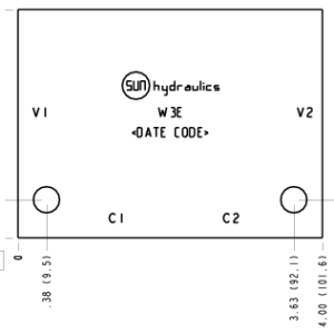 W3E Sun Hydraulics Cross pilot Line mount manifold drawing