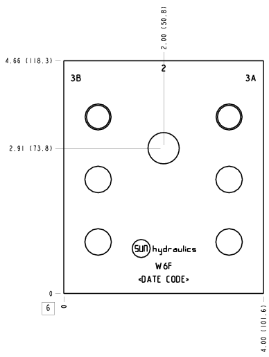 W6F Sun Hydraulics Direct mount Line mount manifold drawing