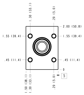 W8A Sun Hydraulics Ninety degree, panel mount Line mount manifold drawing