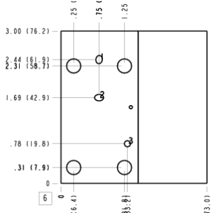 WAD Sun Hydraulics All gasket ports, orifice in port 3 Gasket mount manifold drawing