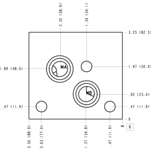 WBG Sun Hydraulics Eaton/Char-Lynn 2000: A to B Motor mount manifold drawing