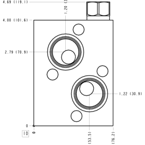 WDG Sun Hydraulics Danfoss OMT: Cross pilot with shuttle Motor mount manifold drawing