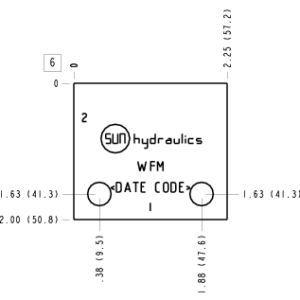 WFM Sun Hydraulics Ninety degree Line mount manifold drawing