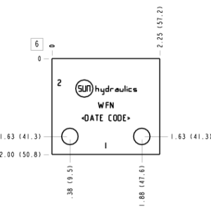 WFN Sun Hydraulics Ninety degree Line mount manifold drawing
