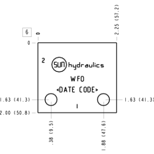 WFO Sun Hydraulics Ninety degree Line mount manifold drawing