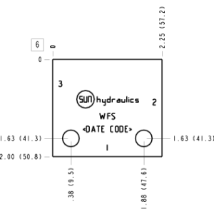 WFS Sun Hydraulics Ninety degree Line mount manifold drawing
