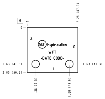 WFT Sun Hydraulics Ninety degree Line mount manifold drawing