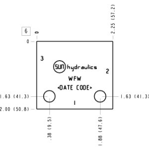 WFW Sun Hydraulics Ninety degree Line mount manifold drawing