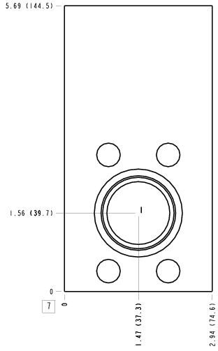 WFX – Sandwich mount through port – WFX_7B WFX Sun Hydraulics Sandwich mount through port Line mount manifold drawing
