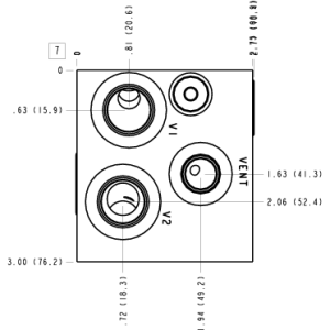 WJC Sun Hydraulics Direct mount, cross pilot Gasket mount manifold drawing