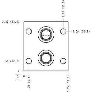 WKA Sun Hydraulics All gasket ports Gasket mount manifold drawing