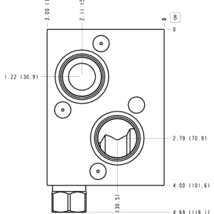 WKN Sun Hydraulics Danfoss OMT: Cross pilot on A with shuttle Motor mount manifold drawing