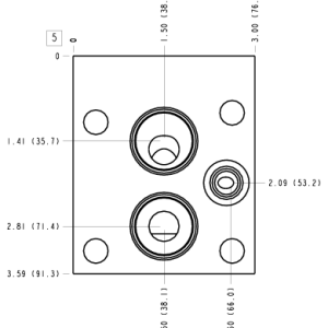 WPC Sun Hydraulics All gasket ports Gasket mount manifold drawing