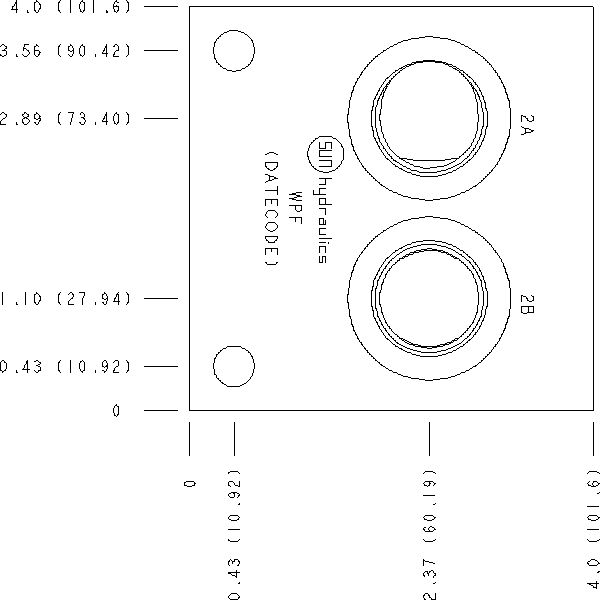 WPF Sun Hydraulics Common port 1 Line mount manifold drawing