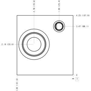 WTB Sun Hydraulics Through port 2 with gauge port Line mount manifold drawing