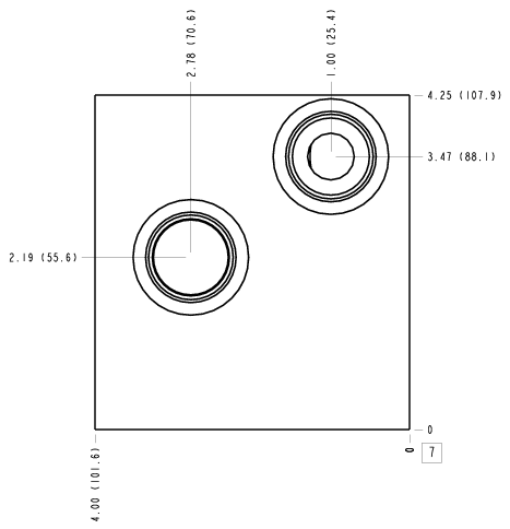 WTI Sun Hydraulics Through port 2 with high capacity port 3 and gauge port Line mount manifold drawing
