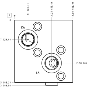 WVT Sun Hydraulics Danfoss OMP/OMR: B to A Motor mount manifold drawing