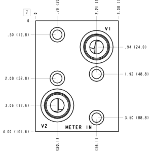 WWB Sun Hydraulics Danfoss OMP/OMR: Meter in A Motor mount manifold drawing