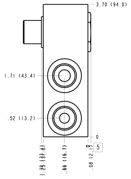 X4B – Through port 3 – X4B_5B X4B Sun Hydraulics Through port 3 Line mount manifold drawing