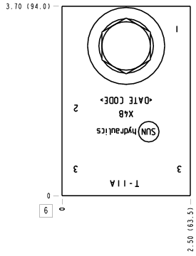X4B Sun Hydraulics Through port 3 Line mount manifold drawing