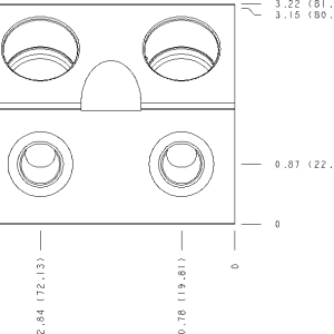 XAU Sun Hydraulics Inline, cross pilot Line mount manifold drawing