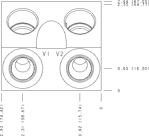 XEJ Sun Hydraulics Inline, cross pilot Line mount manifold drawing