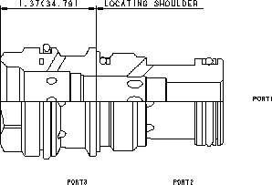 XHOCEXN Sun Hydraulics Converter Valve – 2D outline drawing