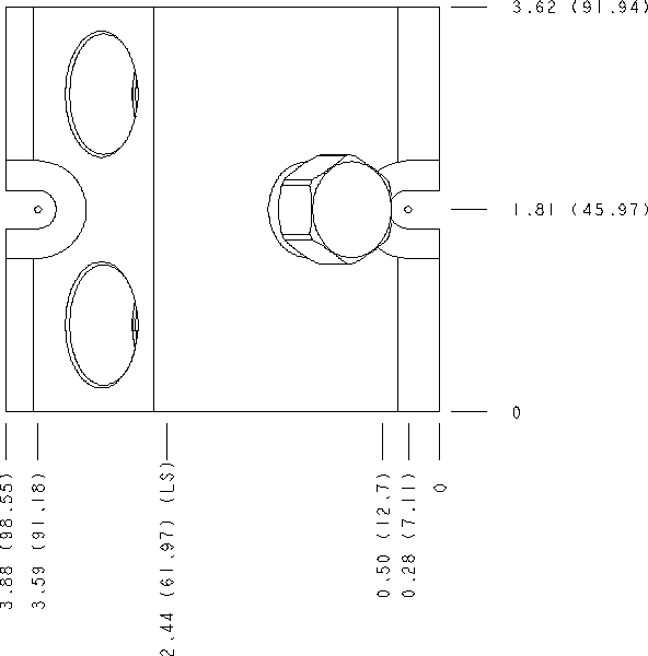 XHV Sun Hydraulics Inline, cross pilot with shuttle Line mount manifold drawing