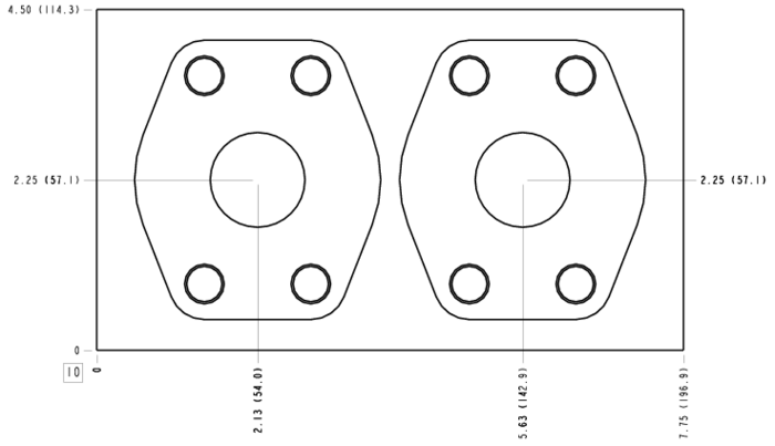XLR Sun Hydraulics Cross pilot with common port 4s Line mount manifold drawing