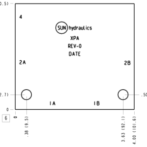 XPA Sun Hydraulics Cross pilot with common port 4s Line mount manifold drawing