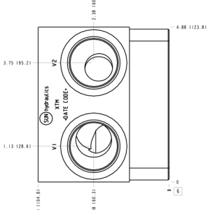 XTM Sun Hydraulics Staffa 4", 5 piston: Direct mount Motor mount manifold drawing