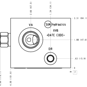 XVB Sun Hydraulics Eaton/Char-Lynn 2000-2speed: Cross pilot with shuttle Motor mount manifold drawing