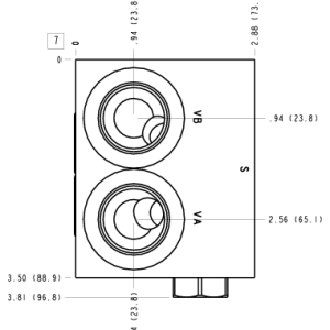 XYS Sun Hydraulics Eaton/Char-Lynn 2000: Cross pilot with shuttle Motor mount manifold drawing