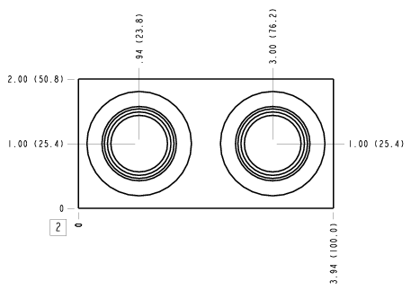YFL Sun Hydraulics Cross port Line mount manifold drawing