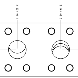 YFP Sun Hydraulics Cross port with gauge ports Line mount manifold drawing