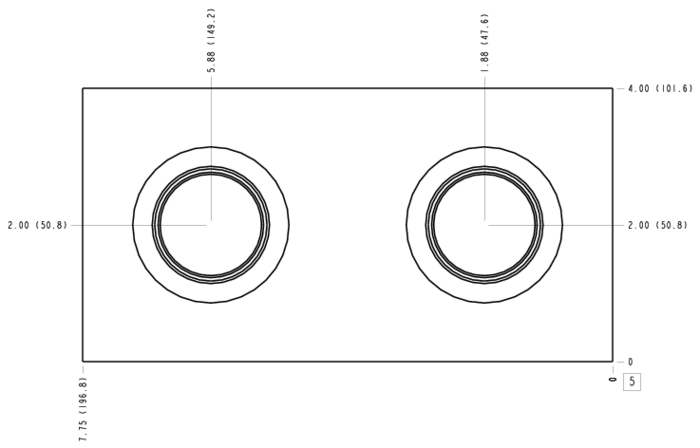 YIN Sun Hydraulics Cross port with gauge ports Line mount manifold drawing