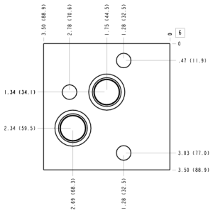 YTB Sun Hydraulics Eaton/Char-Lynn 2000: Cross pilot Motor mount manifold drawing