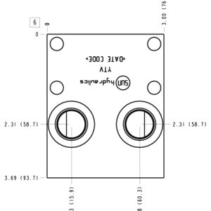 YTV Sun Hydraulics Eaton/Char-Lynn H & S: Cross pilot Motor mount manifold drawing