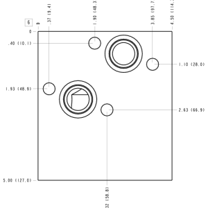 YVK Sun Hydraulics Eaton/Char-Lynn 4000/6000: Cross pilot Motor mount manifold drawing